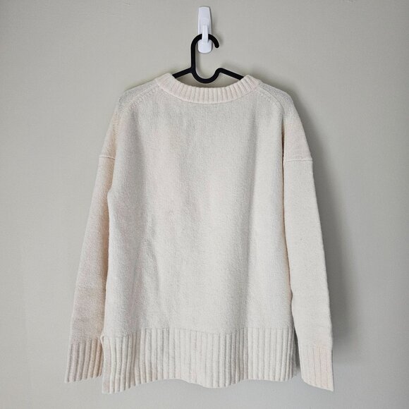 Jcrew Oversized Crewneck Merino Alpaca Supersoft Yarn - 2018 - Off-White - Sz XX - Picture 2 of 16
